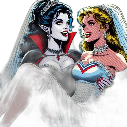 comic book art, concept art, fantasy art, two transparent PNG cut-out