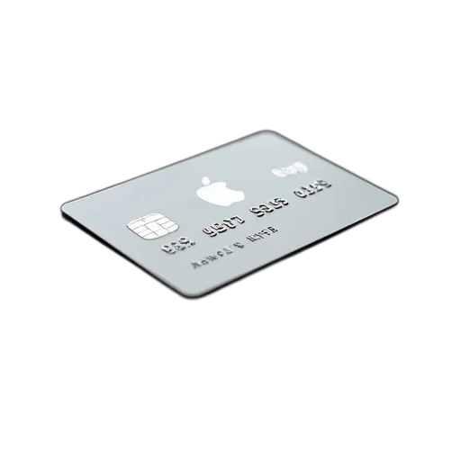3d render, apple, credit, card transparent PNG cut-out