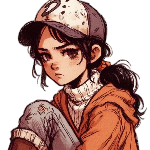 hat, face, jacket, watercolor transparent PNG cut-out