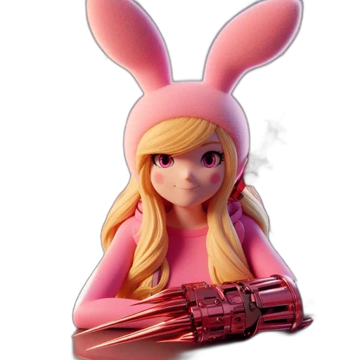 weapon, robot, staff, hair transparent PNG cut-out