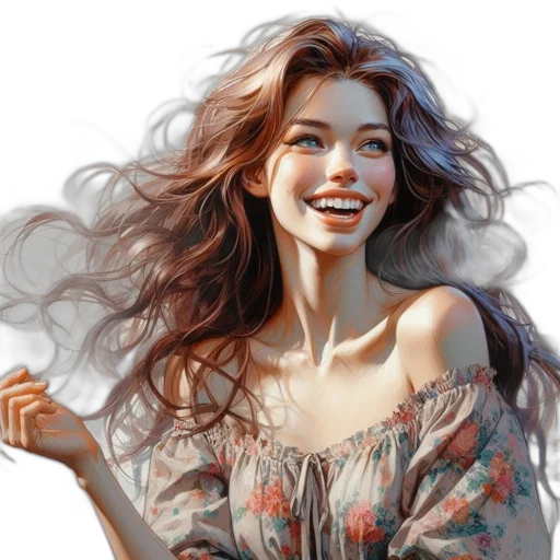 face, dress, hair, jewelry transparent PNG cut-out