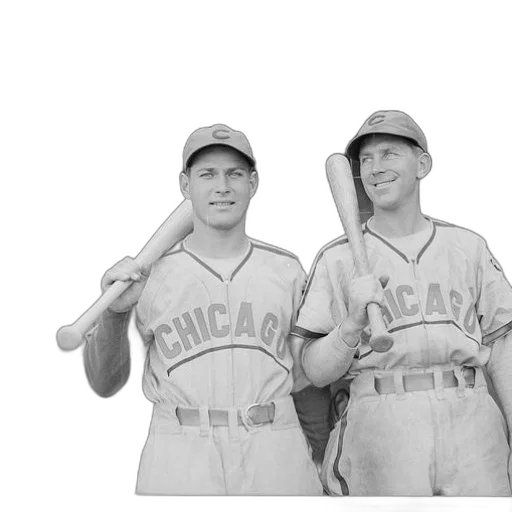 two, chicago, baseball, players transparent PNG cut-out