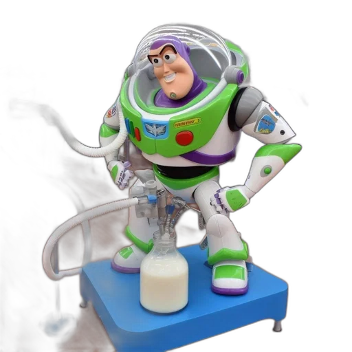 robot, staff, 3d render, concept art transparent PNG cut-out