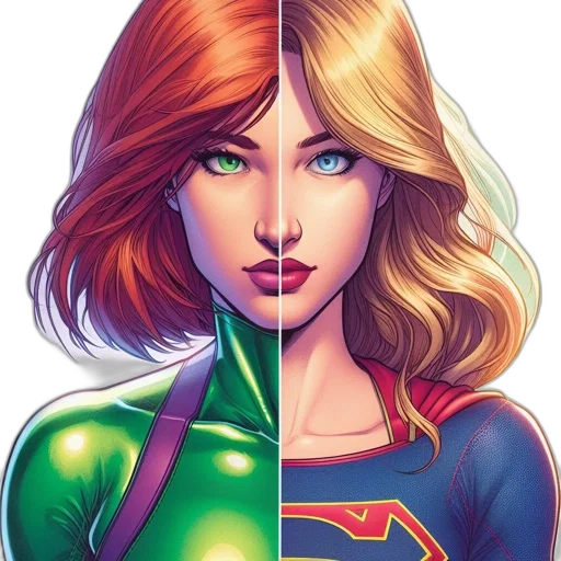 face, comic book art, concept art, fantasy art transparent PNG cut-out