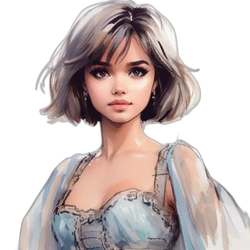 dress, face, fantasy art, photorealistic transparent PNG cut-out