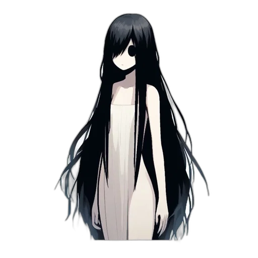 dress, hair, creature, mask transparent PNG cut-out