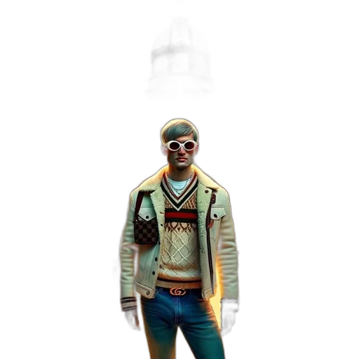 jacket, staff, weapon, concept art transparent PNG cut-out