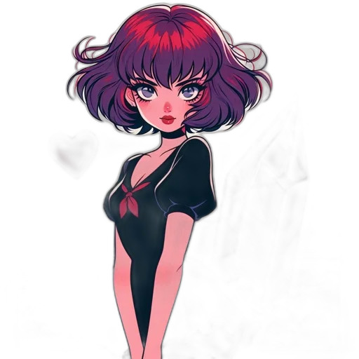 dress, hair, staff, anime transparent PNG cut-out