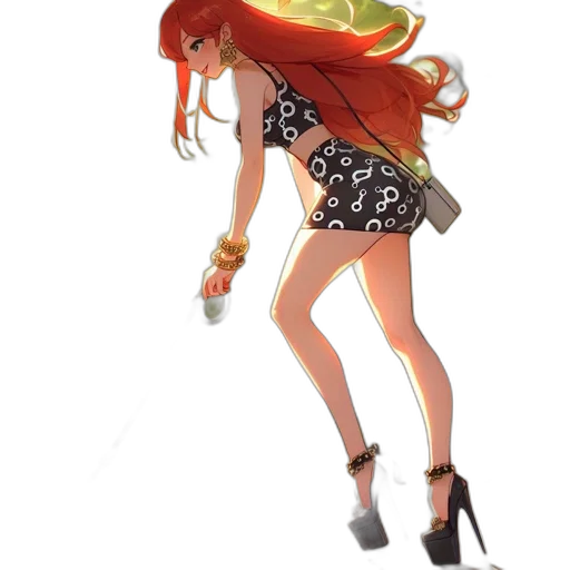 dress, hair, concept art, cartoon transparent PNG cut-out