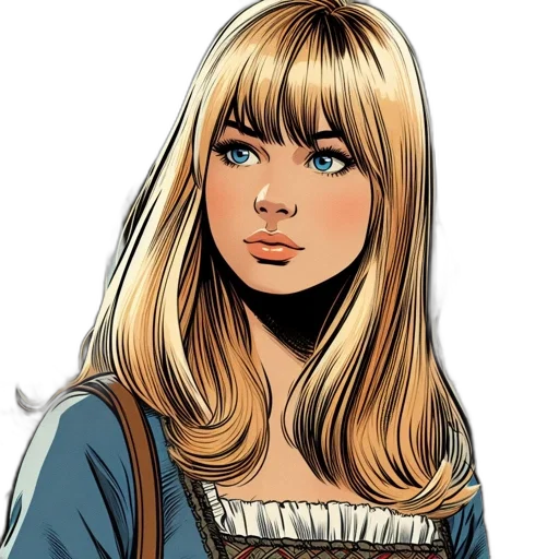 face, comic book art, cartoon, fantasy art transparent PNG cut-out