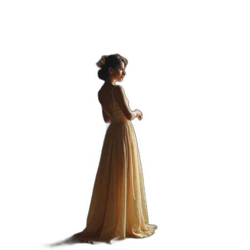 dress, crown, jewelry, staff transparent PNG cut-out