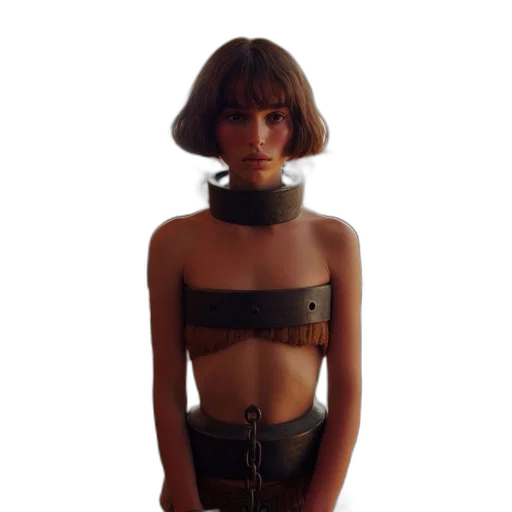 dress, hair, jewelry, staff transparent PNG cut-out