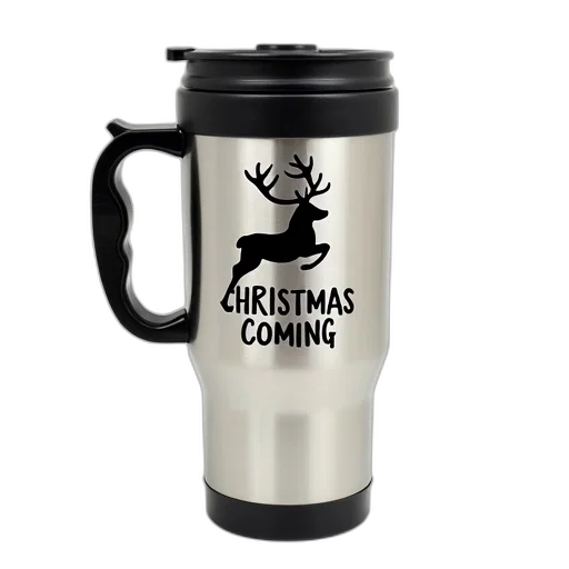 stainless, steel, coffee, mug transparent PNG cut-out