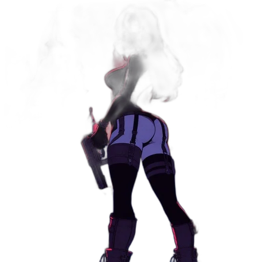 weapon, jacket, robot, staff transparent PNG cut-out