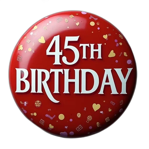 3d render, 45th, birthday, joke transparent PNG cut-out