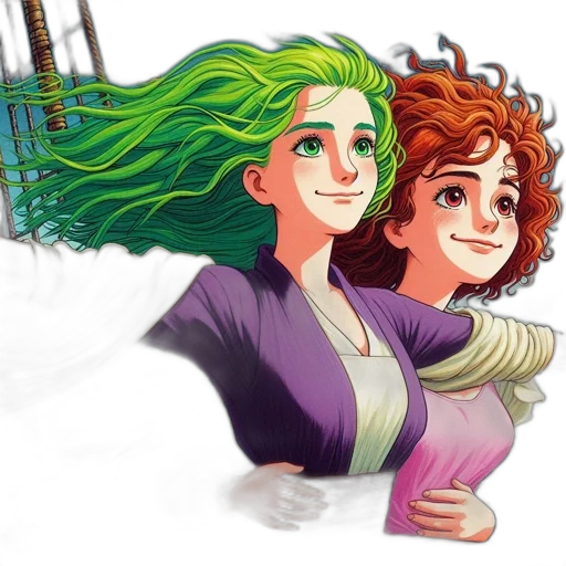hair, concept art, fantasy art, comic book art transparent PNG cut-out