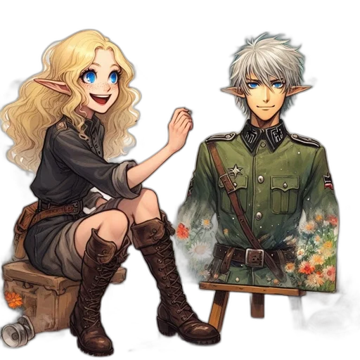 fantasy art, watercolor, concept art, pixel art transparent PNG cut-out