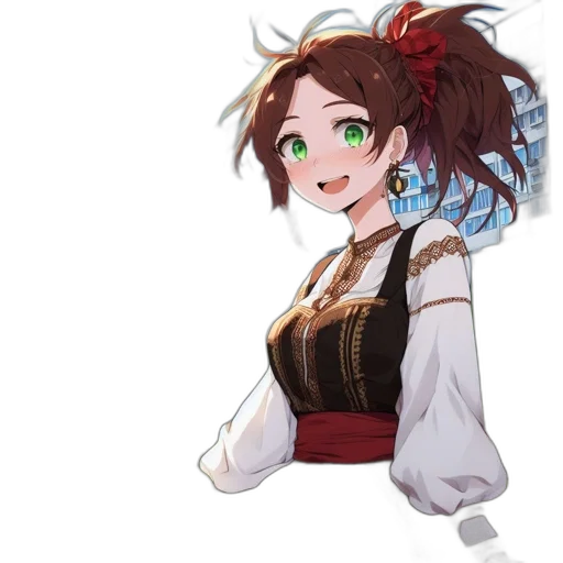 staff, dress, face, creature transparent PNG cut-out