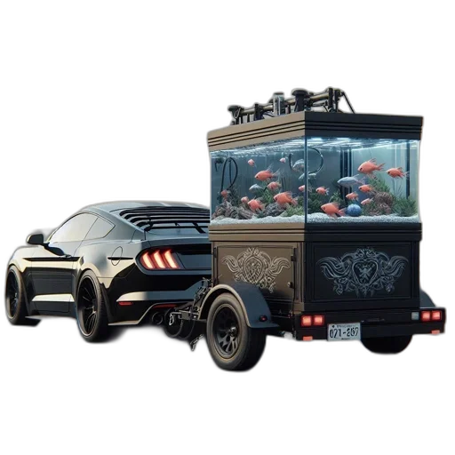 car, concept art, 3d render, underwater transparent PNG cut-out