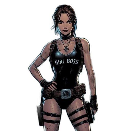 comic book art, concept art, cyberpunk, cartoon transparent PNG cut-out
