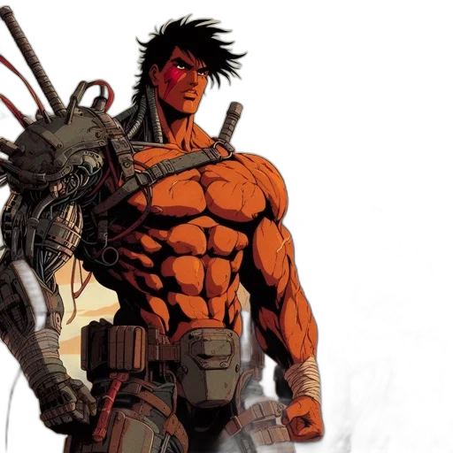 comic book art, concept art, two, animated transparent PNG cut-out