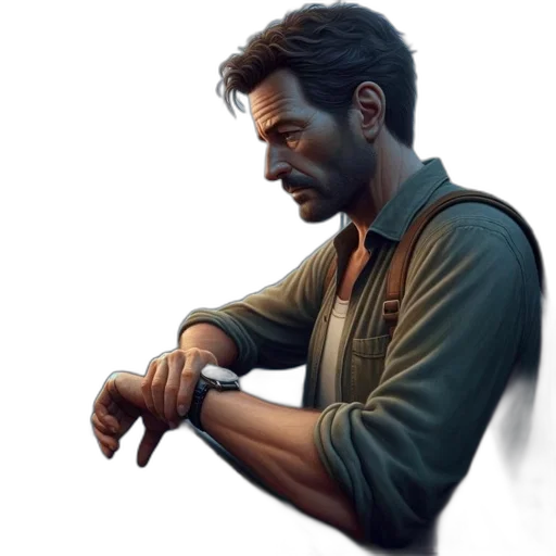 jacket, weapon, face, staff transparent PNG cut-out