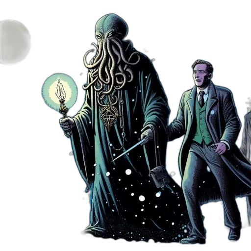 comic book art, concept art, outer space, underwater transparent PNG cut-out