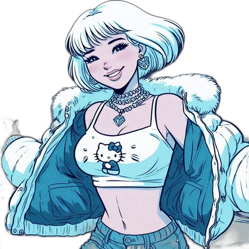 jacket, dress, anime, cartoon transparent PNG cut-out