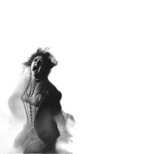 dress, creature, hair, mask transparent PNG cut-out