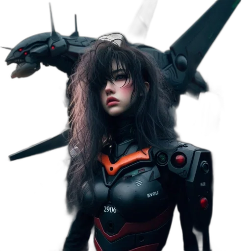 robot, dragon, creature, hair transparent PNG cut-out