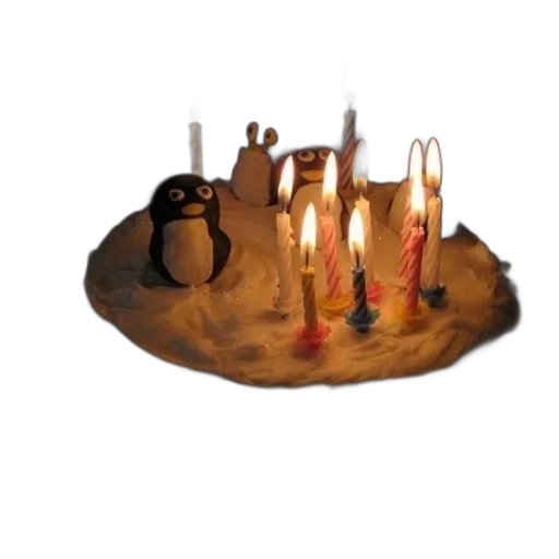 3d render, fire, earth tones, birthday transparent PNG cut-out