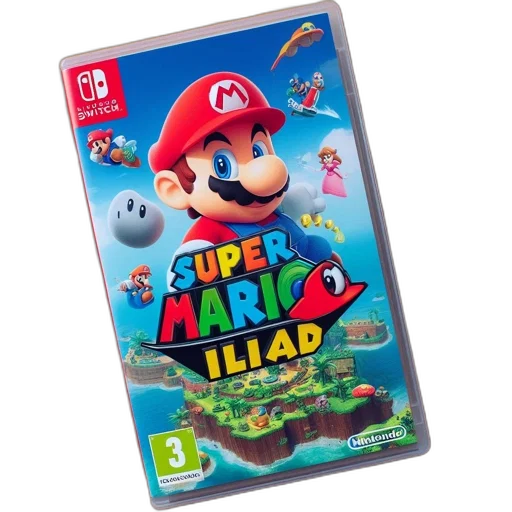 3d render, concept art, mario, super transparent PNG cut-out