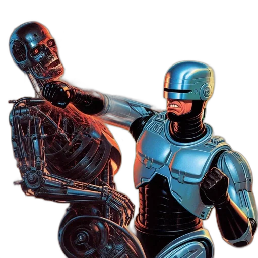 robot, concept art, comic book art, pixel art transparent PNG cut-out