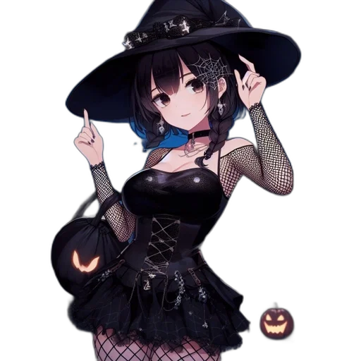 hat, dress, staff, weapon transparent PNG cut-out