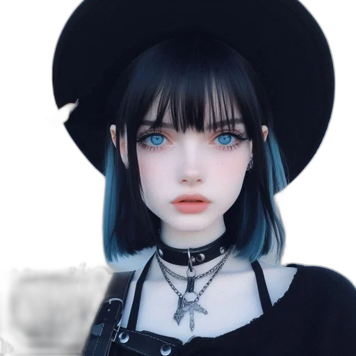hat, face, jewelry, jacket transparent PNG cut-out
