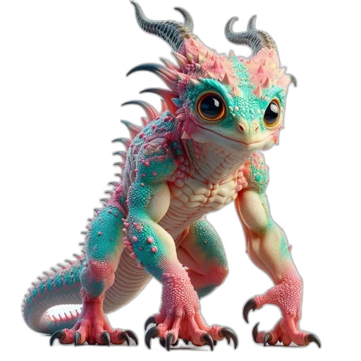 dragon, creature, animal, 3d render transparent PNG cut-out