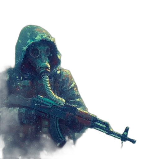 weapon, mask, robot, jacket transparent PNG cut-out