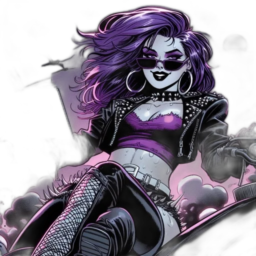 comic book art, concept art, cyberpunk, cartoon transparent PNG cut-out