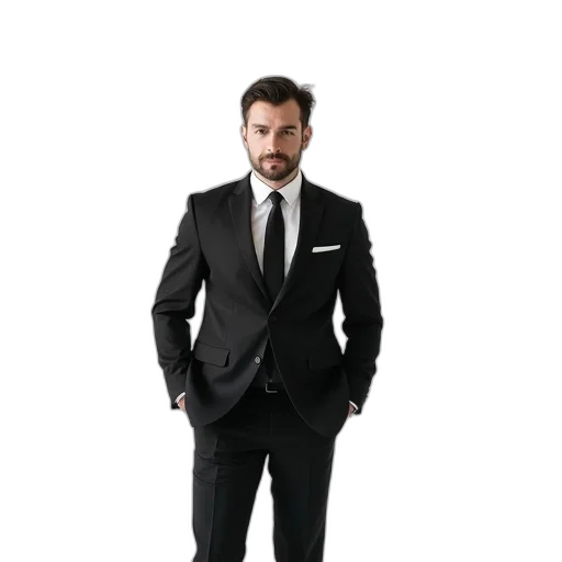staff, jacket, photorealistic, man transparent PNG cut-out