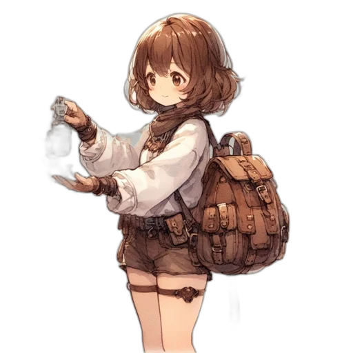 jacket, staff, weapon, dress transparent PNG cut-out