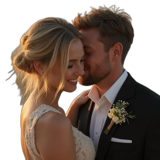 sam, kate, simpson, married transparent PNG cut-out