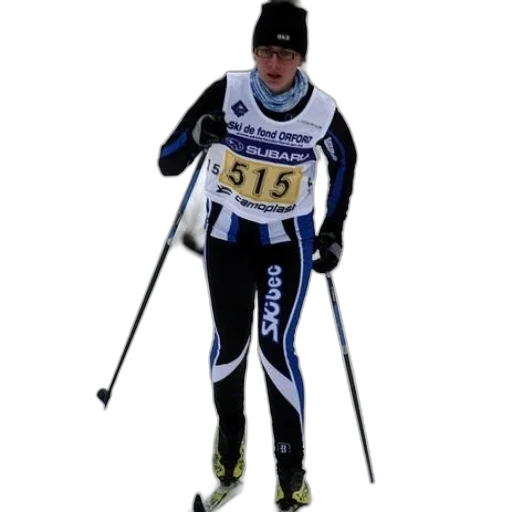 skier, wearing, white, blue transparent PNG cut-out