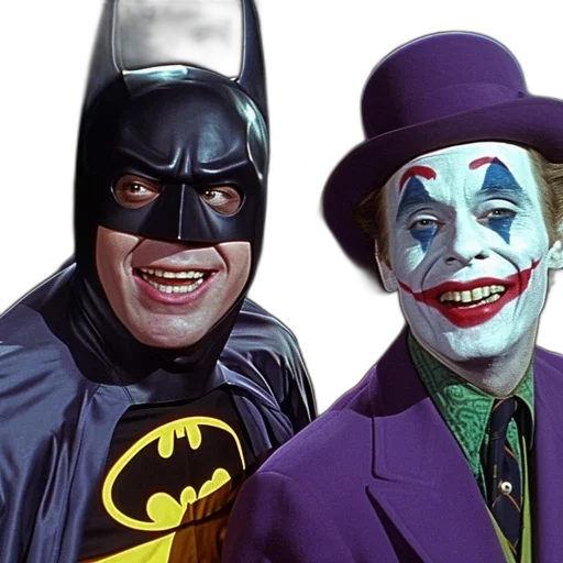 comic book art, batman, joker, stand transparent PNG cut-out