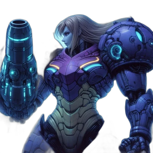 robot, weapon, concept art, cyberpunk transparent PNG cut-out