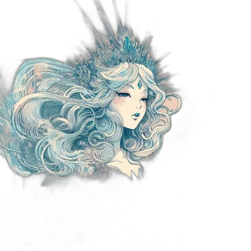 crown, hair, jewelry, fantasy art transparent PNG cut-out
