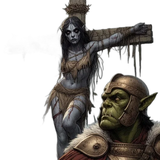 concept art, fantasy art, comic book art, photorealistic transparent PNG cut-out