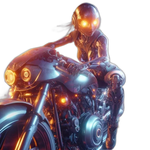 robot, concept art, cyberpunk, comic book art transparent PNG cut-out
