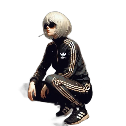 jacket, hair, shoes, robot transparent PNG cut-out