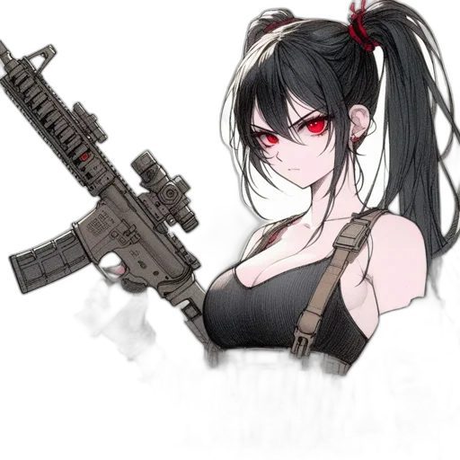 weapon, staff, anime, cyberpunk transparent PNG cut-out