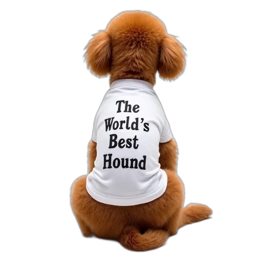 brown, dog, white, shirt transparent PNG cut-out